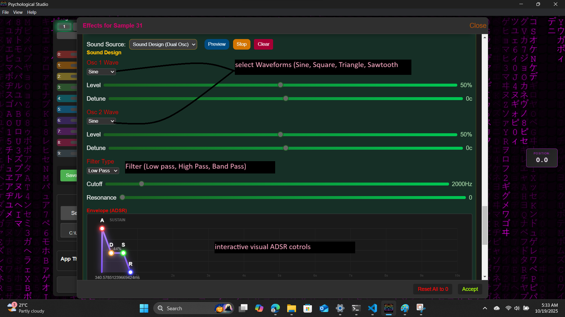 Sound Design ADSR Canvas