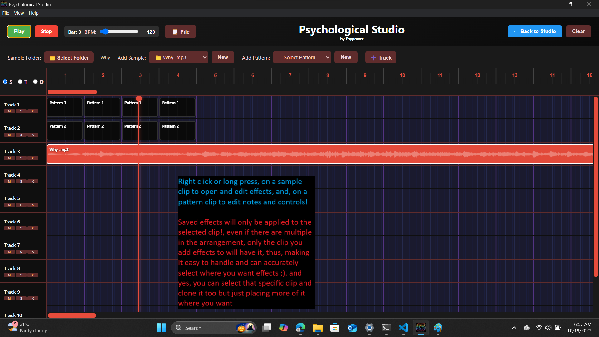 Arrangement Effects and Editing